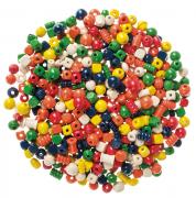 Holzperlen, 500 g bunt (II. Wahl) 