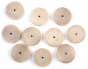 Beukenhouten wielen met gat (40x10 mm) 10 stuks 